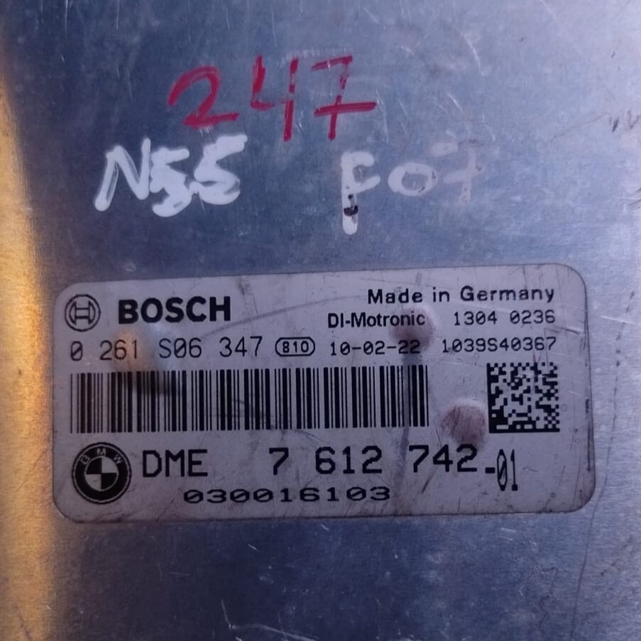 BMW 535i 2010 F07 N55 ENGINE CONTROL COMPUTER ECU UNIT ONLY DME 7612742