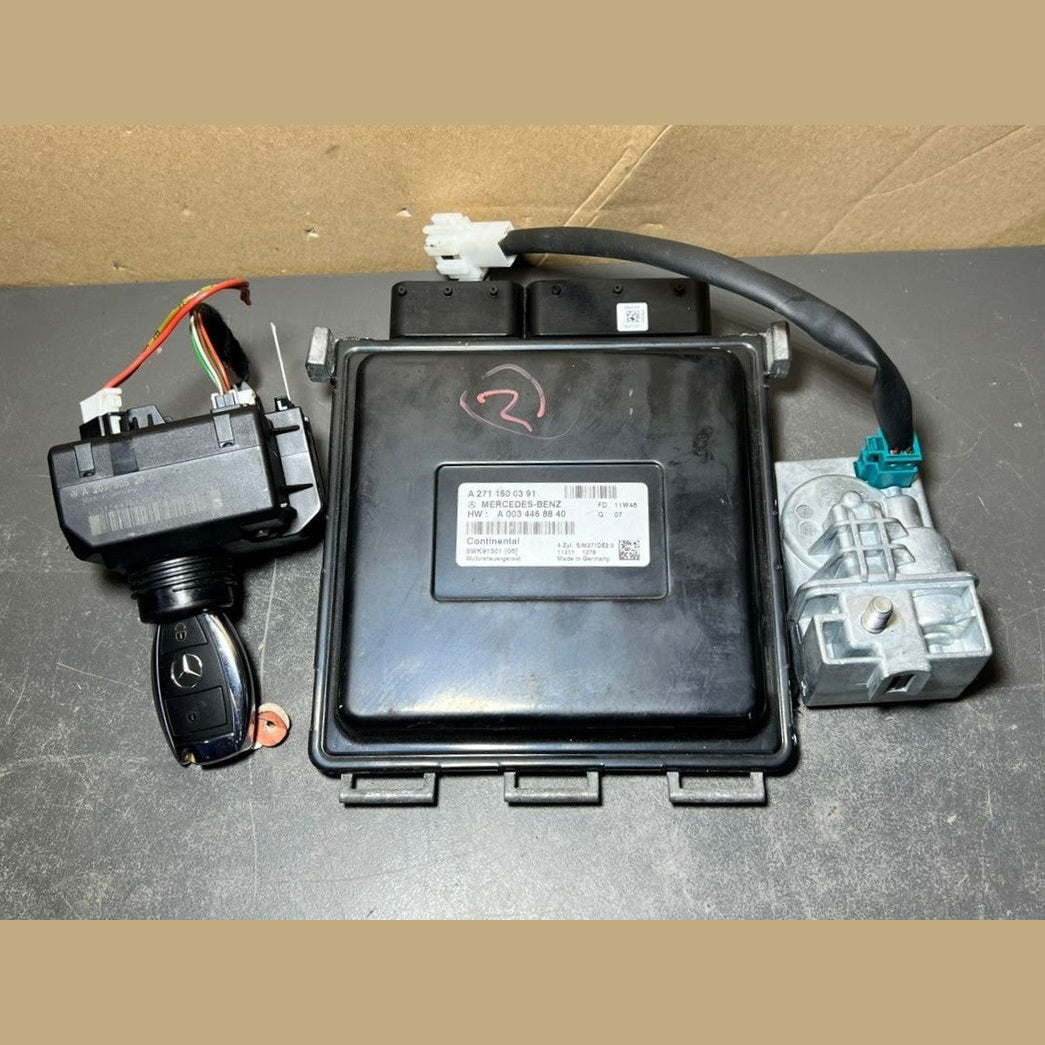 10-14 Mercedes-Benz W204 ECU Engine Control Module Ignition Key Switch SET OEM