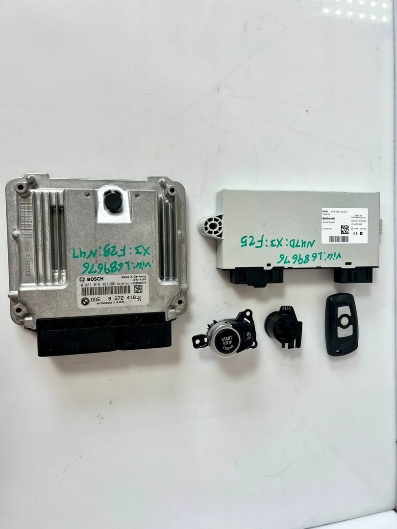 BMW X3 F25 Diesel 2.0dX N47N Engine ECUs Kit DDE 8572418 CAS +1 Key CAS4 Manual