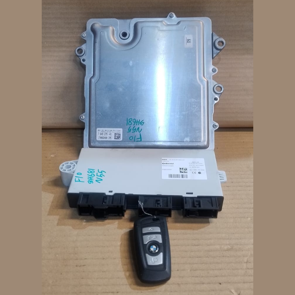 BMW HYBRID F10 F30 N55 ENGINE CONTROL UNIT ECU KIT DME WITH KEY - 7649279