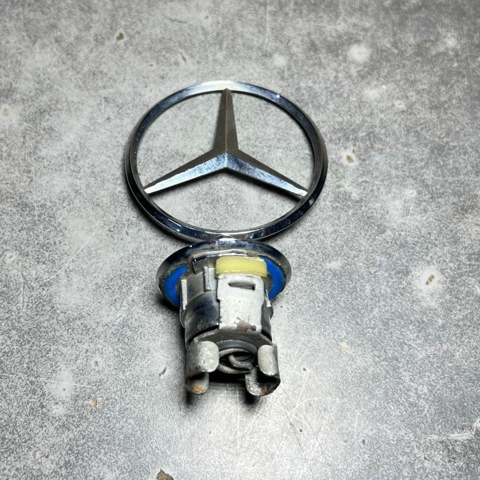 Front Hood Ornament Mounted Star Emblem For Mercedes-Benz C E S AMG Silver Logo