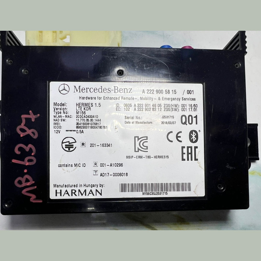 Mercedes-Benz W222 S-Class Communication Control Module Unit A222 9005815 OEM