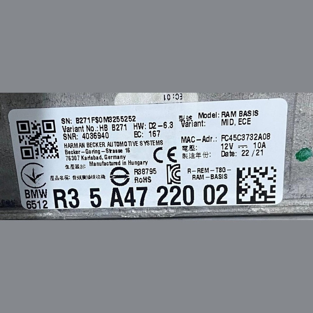 OEM BMW G05 G11 G15 G20 G26 G30 Amplifier Module Amplifier RAM Base ECE 5A47220