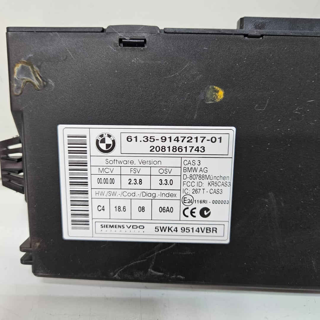 7587164-2007-2008 BMW 328i N52 Engine Control Module MSV80 Siemens DME Key Set