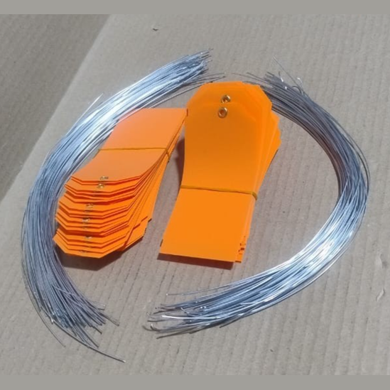 ACRYLIC TAG WITH METAL EYELET – THIN PLASTIC LABEL - IND/CRAFT ID TAG ORANGE