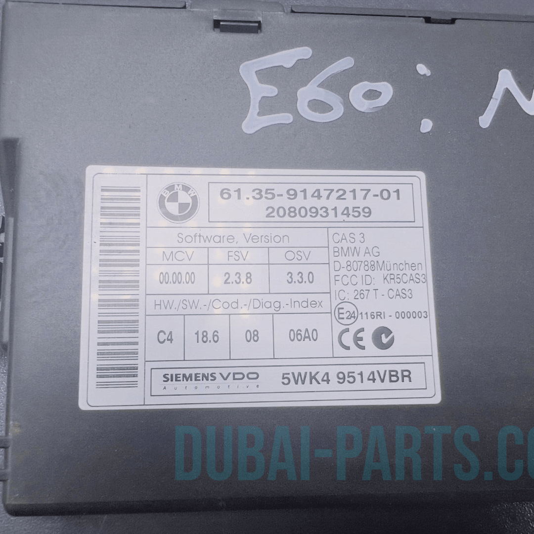 2008 BMW E70 X5 XDRIVE N52K MSV80.0 DME CAS KEY SET  7 587 164