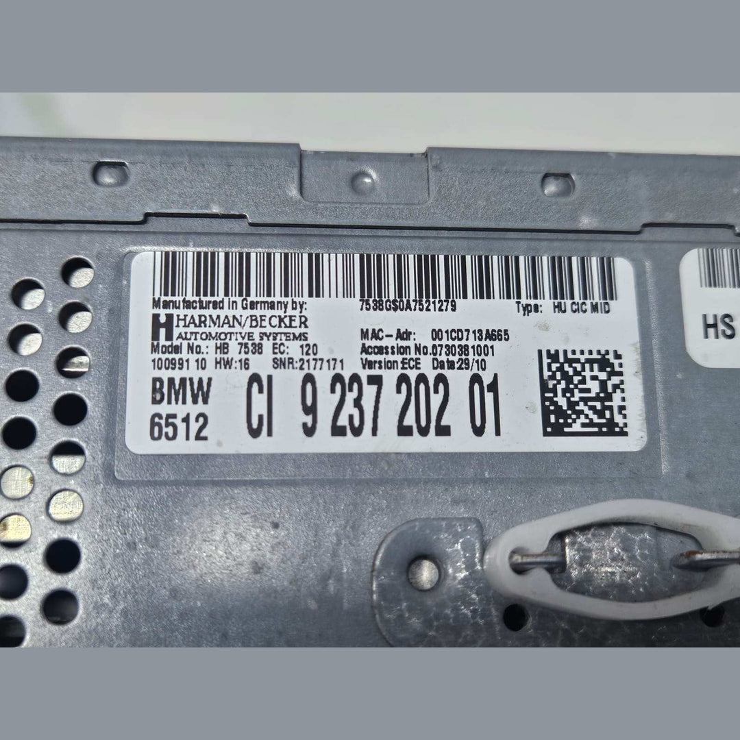 10-12 OEM BMW 5 F10 F11 HU CIC MID BUSINESS CD PLAYER SYSTEM CONTROLLER 9237202