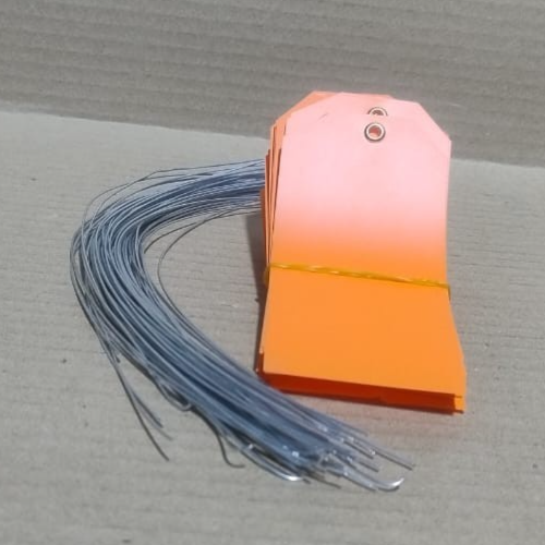 ACRYLIC TAG WITH METAL EYELET – THIN PLASTIC LABEL - IND/CRAFT ID TAG ORANGE