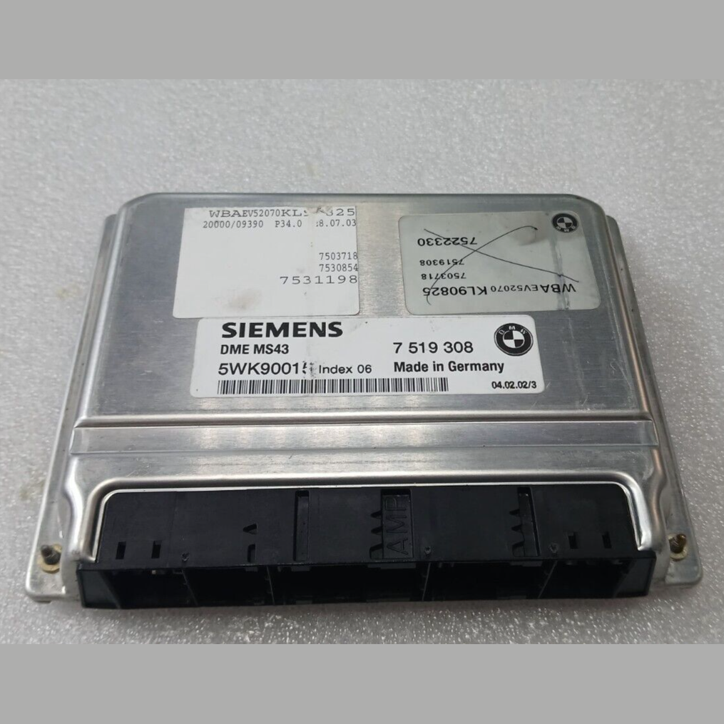 BMW  5 SERIES E39 Z3 E36 M54 ENGINE CONTROL ECU MODULE DME MS43 7519308