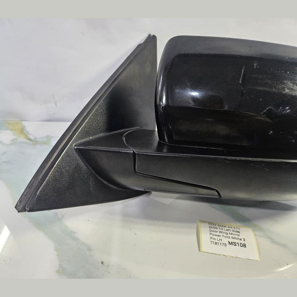 OEM BMW X5 E70 2006-13 Left Side Door Wing Mirror 3 Pin LH 7181175 RHD