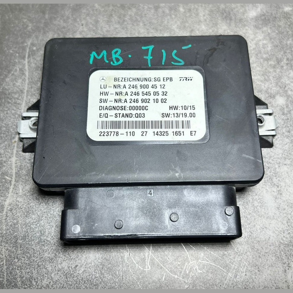14-19 Mercedes-Benz CLA250 Parking Brake Control Module Unit A246 9004512 Oem