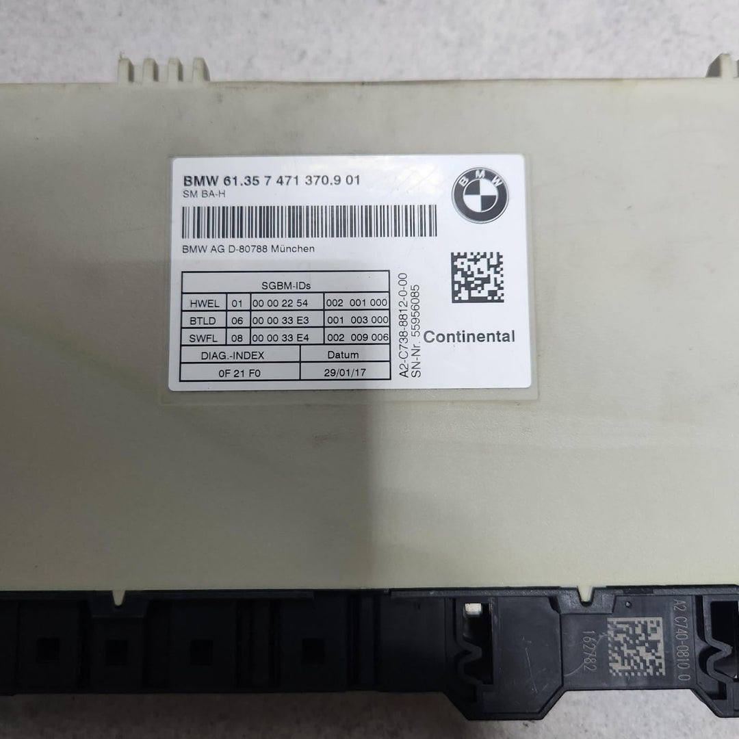 2017-2019 BMW 530i Front Memory Seat Control Module 7471370 G30 G31 G32 G11 G12