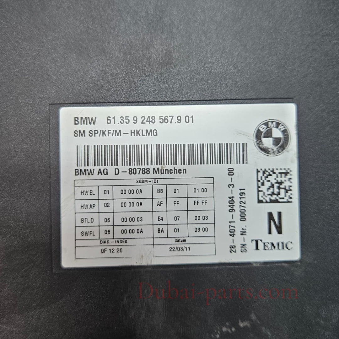 BMW 5 7 Series F01 F02 F03 F04 F10 F11 Seat Control Module 9248567