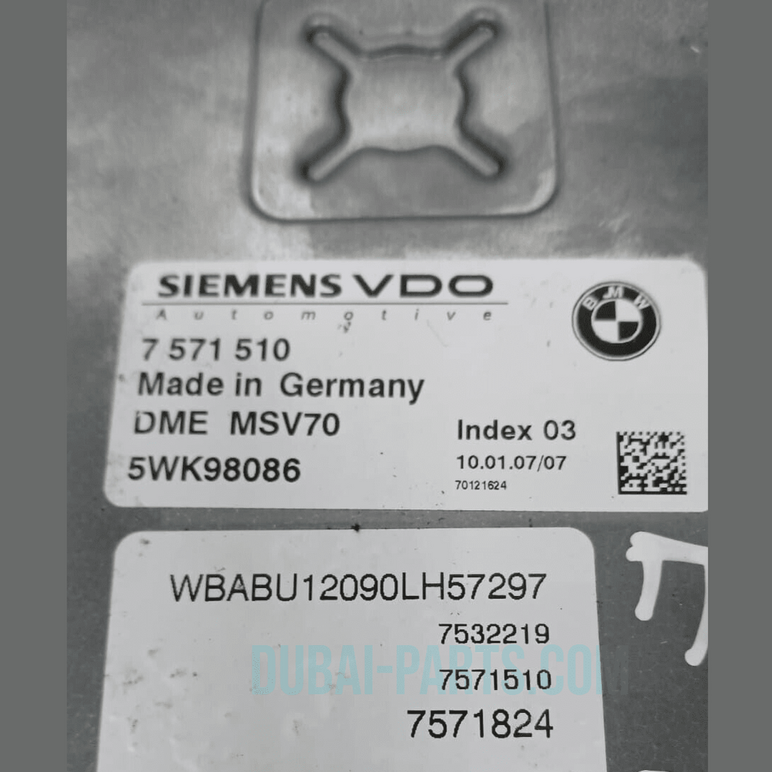 BMW 3 5 7 Z4'ies E90 E91 E60 E61 E65 E85 3.0i N52 ENGINE ECU DME MSV70 7571510