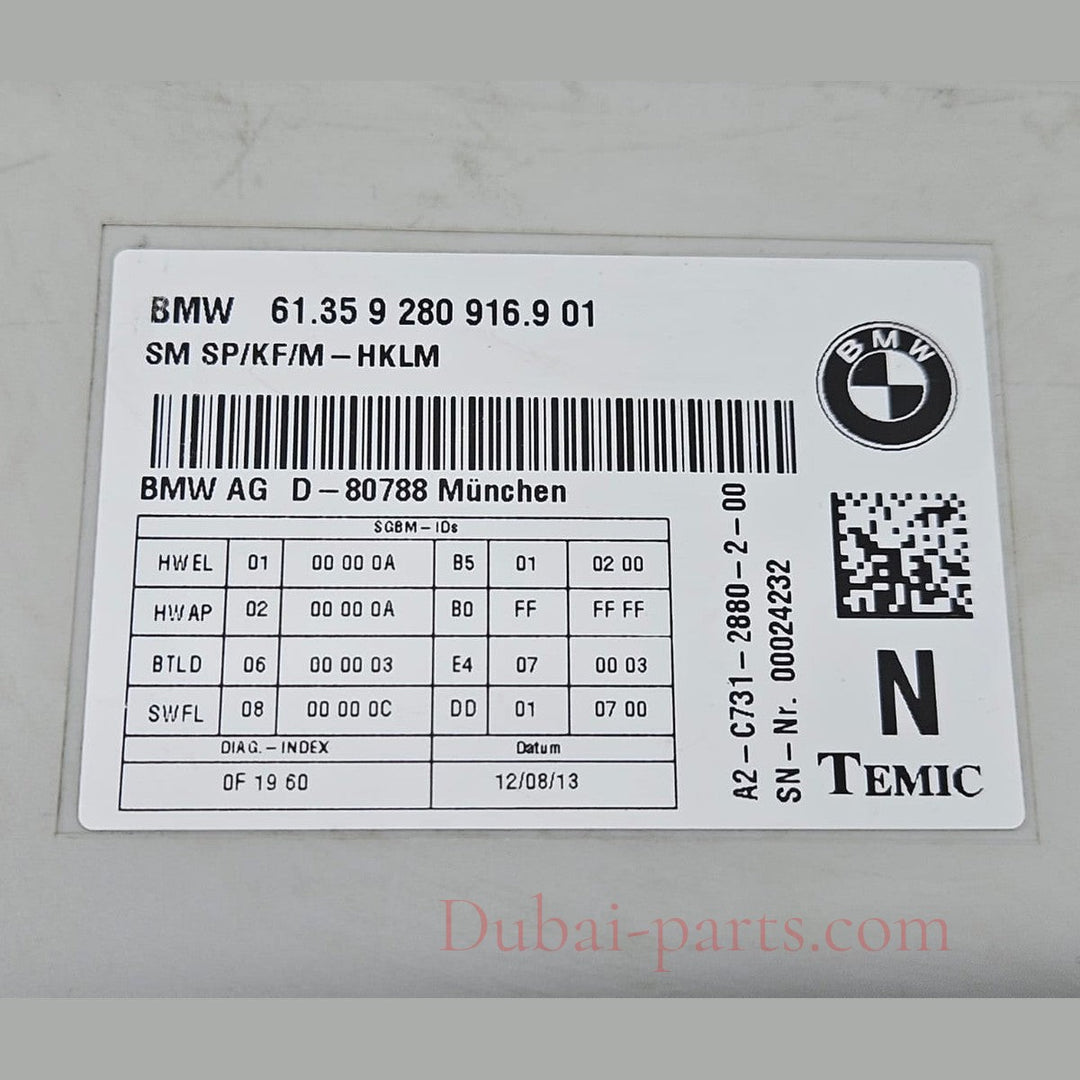 BMW F10 and 6 Series F06 F12 F13 Seat Control Module 9280916 OEM