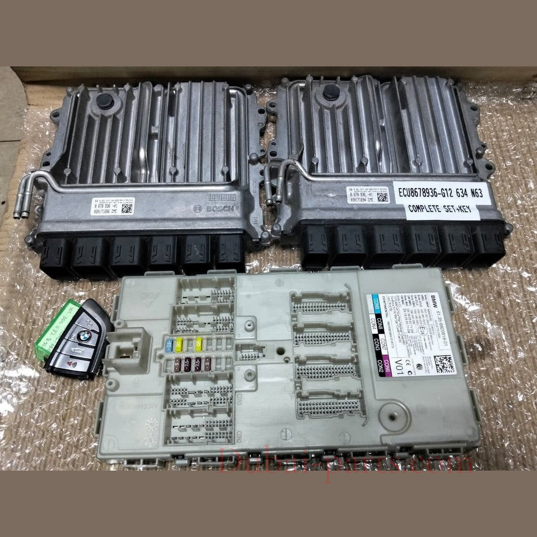 BMW G12 N63B44C 750LI 2018 ENGINE CONTROL UNIT ECU COMPLETE SET + KEY - 8678936