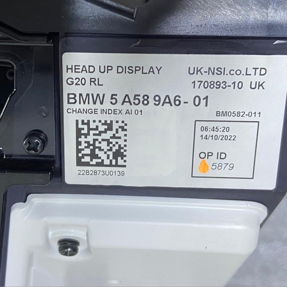OEM BMW G20 G21 G26 LCI G80 Display Head Up RHD Car System Screen 5A589A6