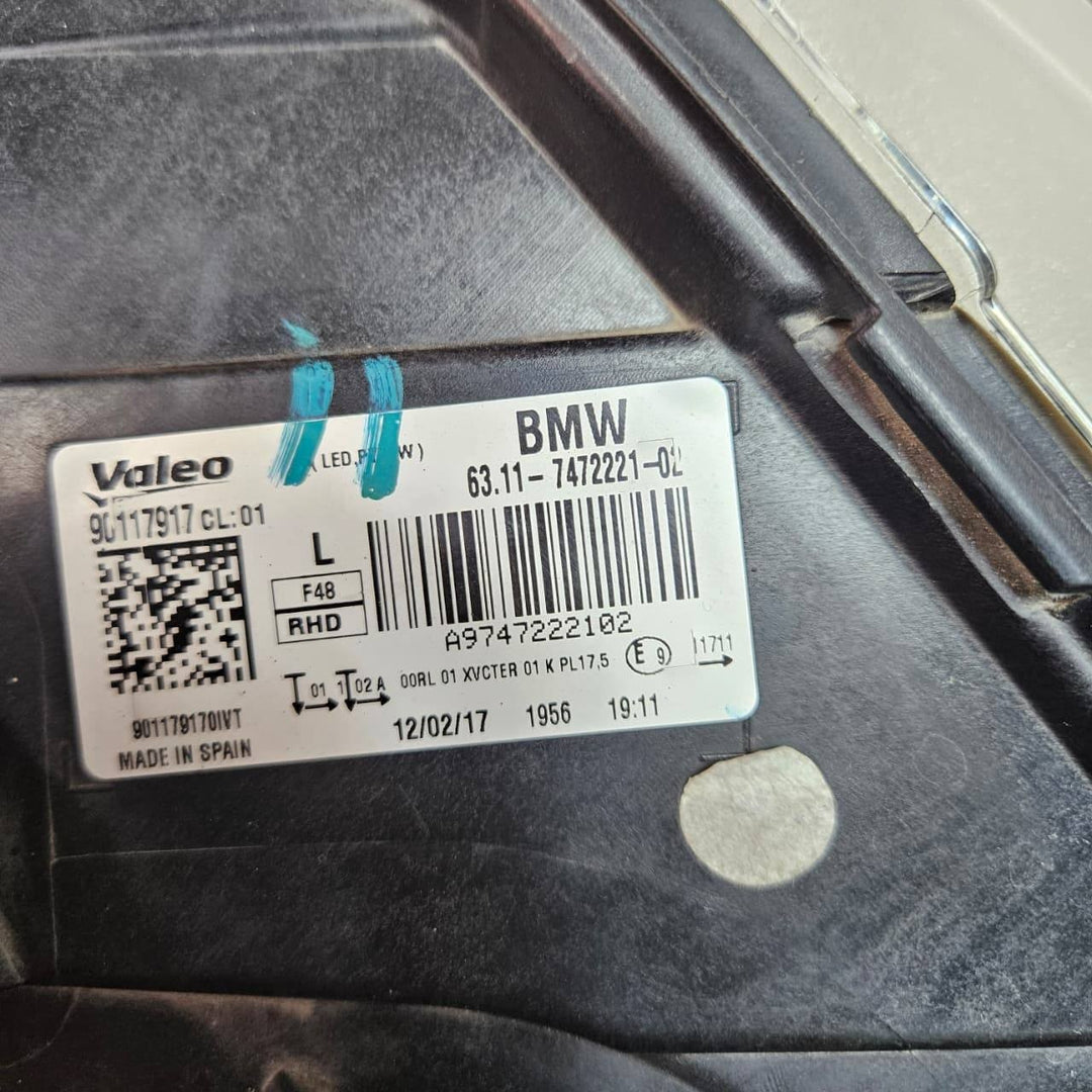 2015-2019 BMW X1 F48 Left Front Headlight 7472221 ECE USED