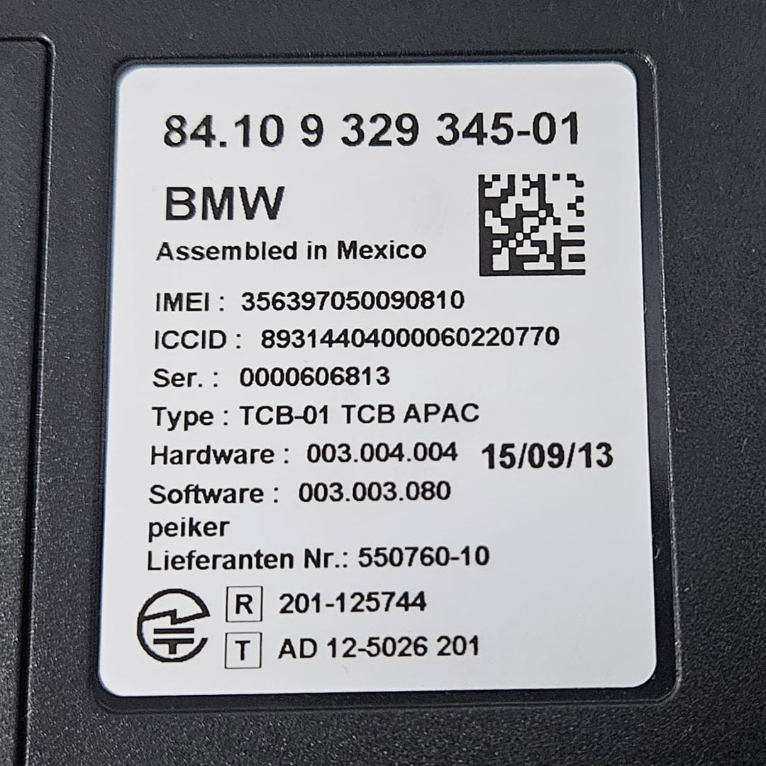 OEM BMW 1 3 SERIES F02 F20 F21 BLUTOOTH CONTROL MODULE ECU 9329345