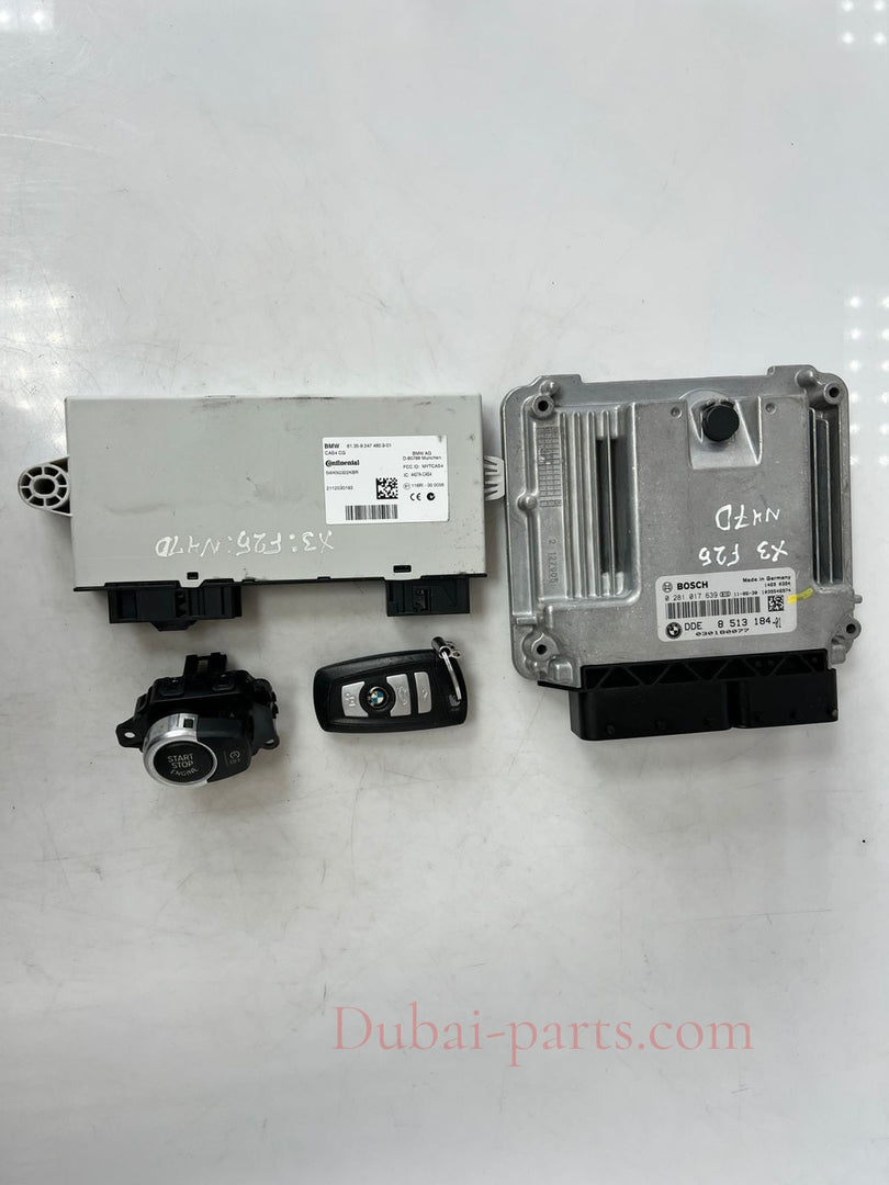 BMW X3 F25 N47D F10 Engine Control Unit ECU SET DDE + CAS4 +1 KEY 8513184 OEM