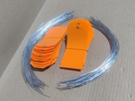 Load image into Gallery viewer, ACRYLIC TAG WITH METAL EYELET – THIN PLASTIC LABEL - IND/CRAFT ID TAG ORANGE