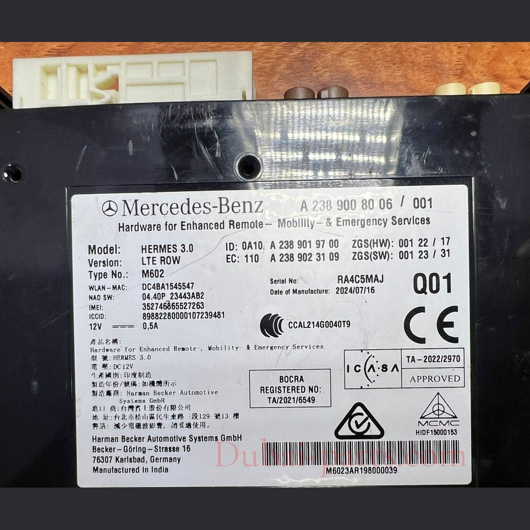 Mercedes-Benz W238 Bluetooth Telematics Module A238 9008006 OEM