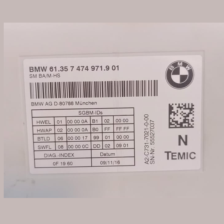 BMW X1 F48 / 4-SERIES F32 FRONT RIGHT SEAT MEMORY CONTROL MODULE ECU P/N 7474971