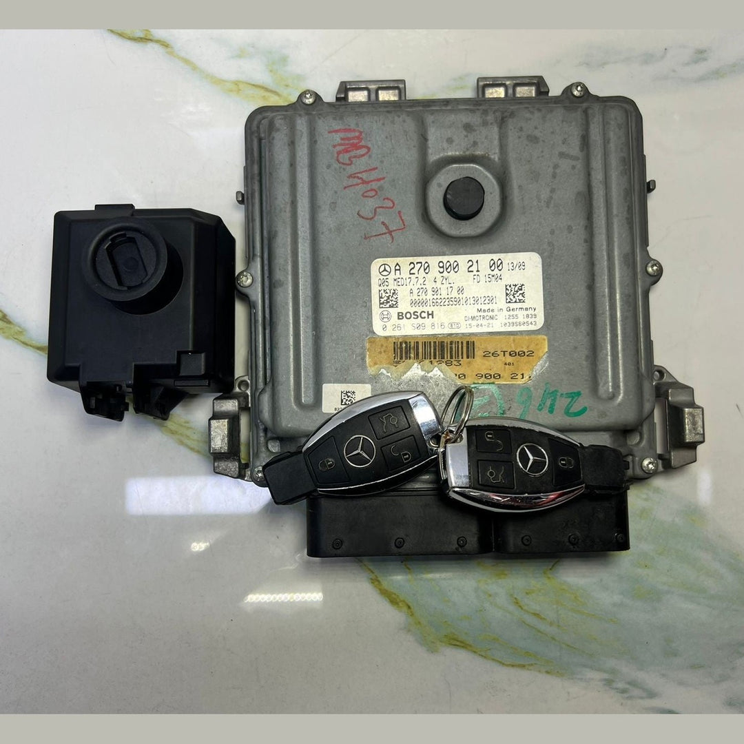 Mercedes CLA GLA ECU Engine Control Module Ignition Switch 2Key Set A270 9002100