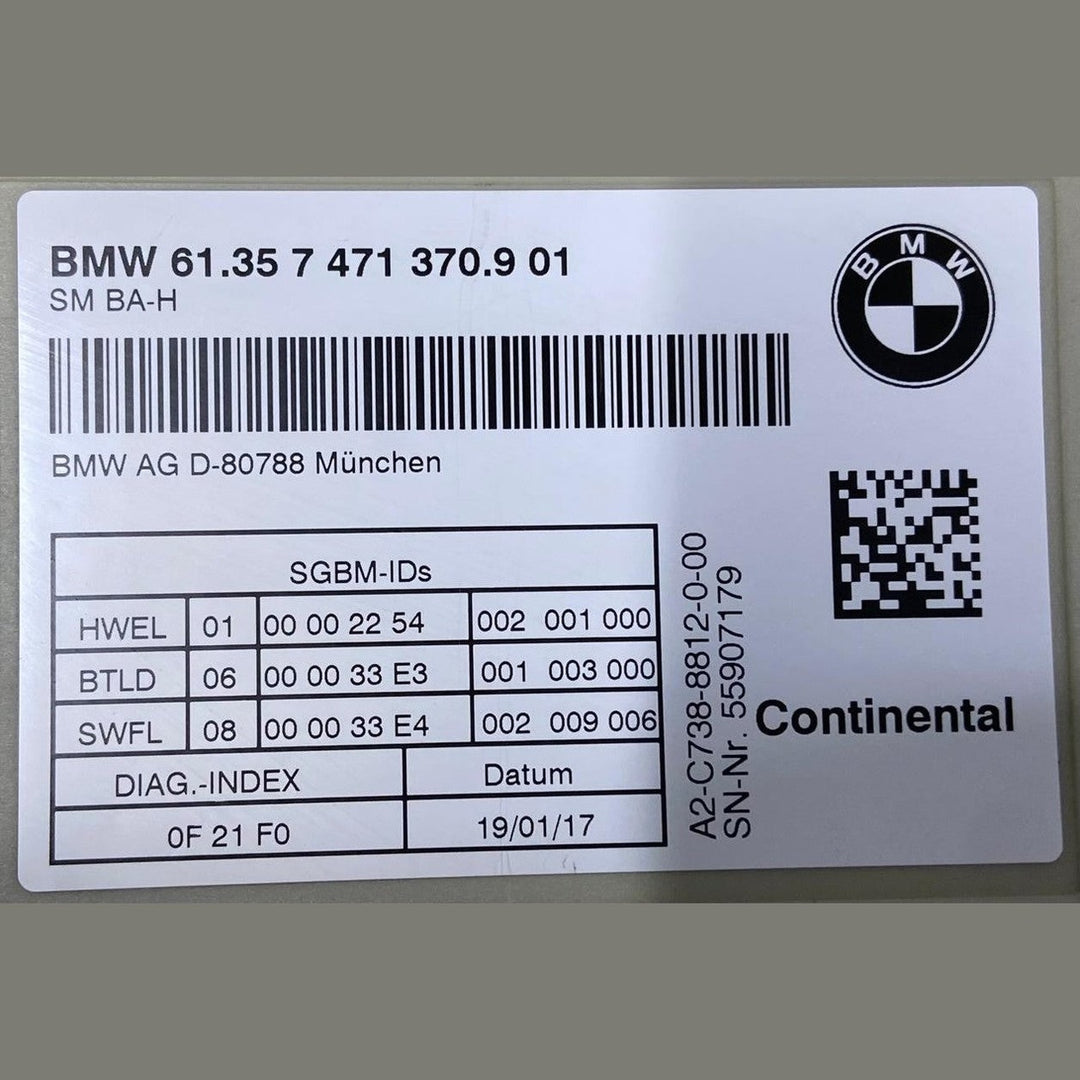 OEM Front Memory Seat Control Module BMW G30 G31 G32 G11 G12 7471370