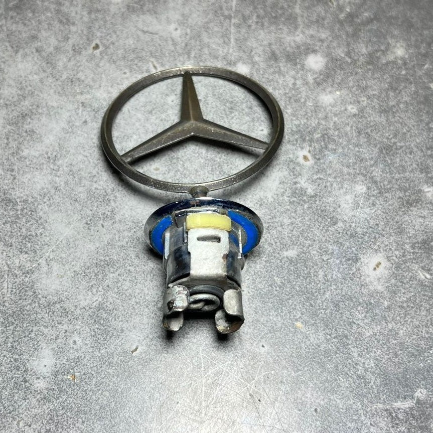 Front Hood Ornament Mounted Star Emblem For Mercedes-Benz C E S AMG Silver Logo