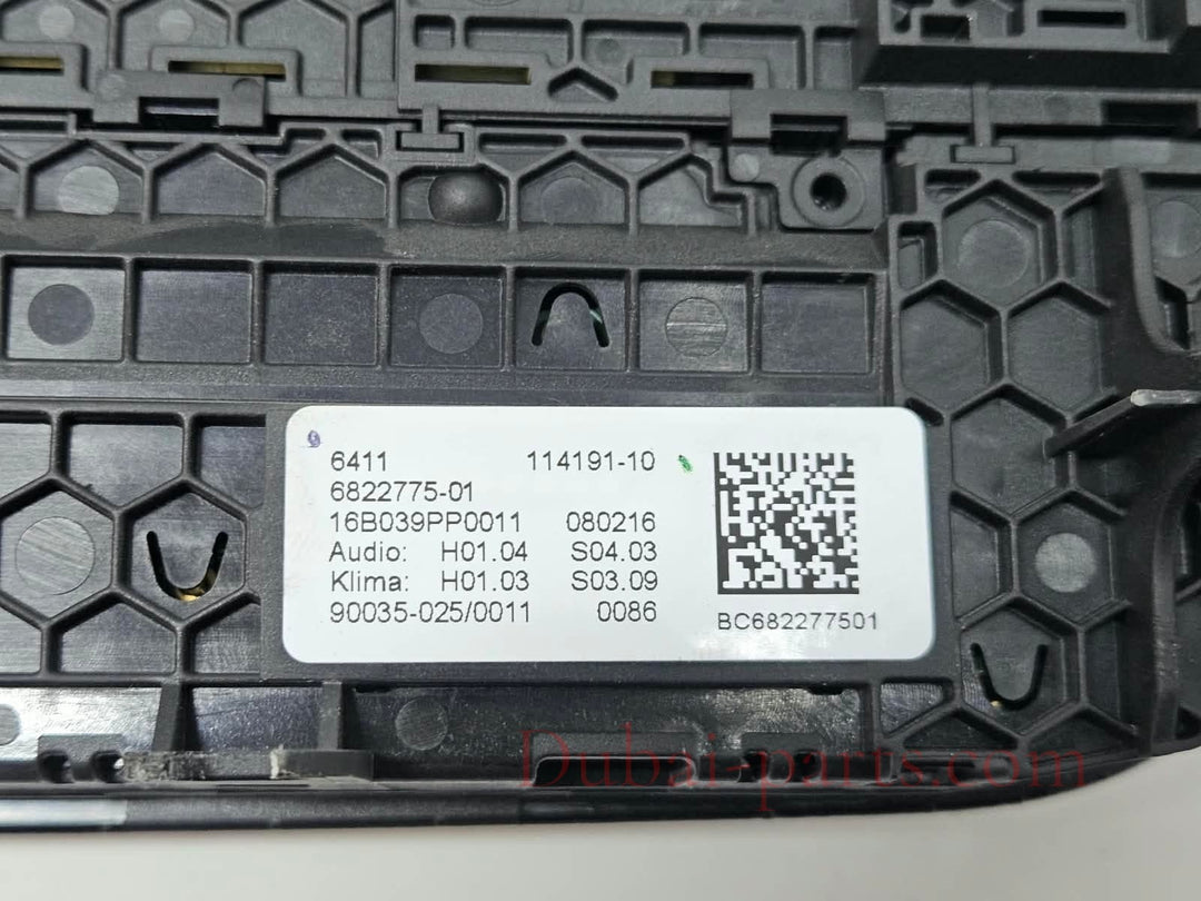 6822775-16-19 BMW 740i G11 G12 A/C and Heater Control Panel OEM