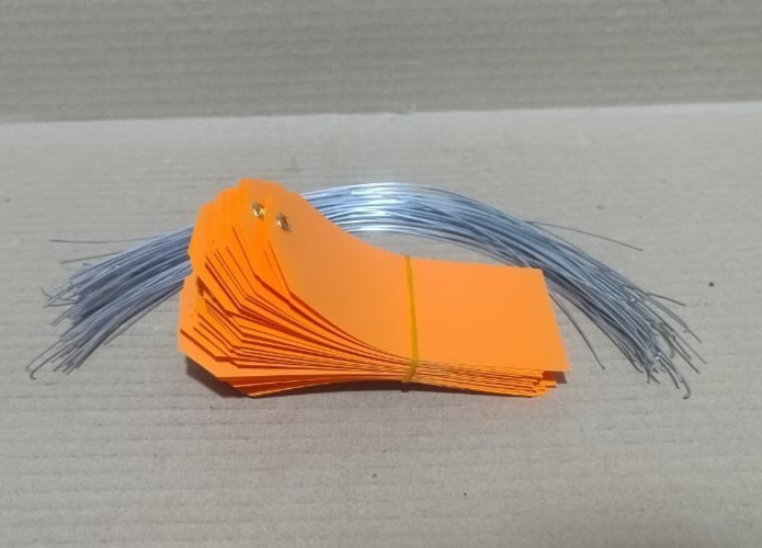 ACRYLIC TAG WITH METAL EYELET – THIN PLASTIC LABEL - IND/CRAFT ID TAG ORANGE