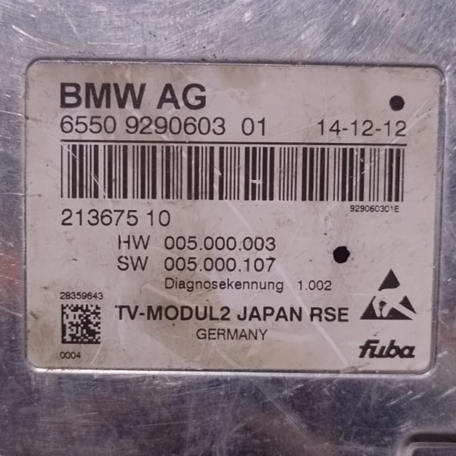 BMW F07 F10 G30 G31 G38 F18 F90  TV MODULE / CONTROL UNIT RSE -9290603