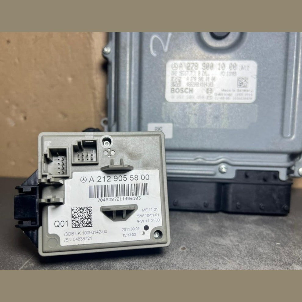 Mercedes W218 ECU Engine Control Module Ignition Key Switch Set A278 9001000 OEM