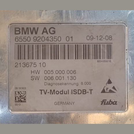 BMW 7‑SERIES F01/F02  TV RECEIVER TUNER MODULE -9204350 / 65509204350