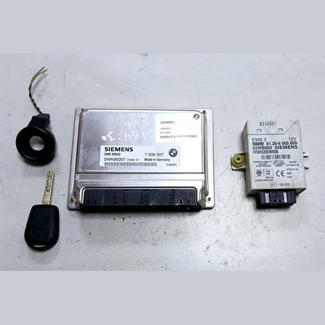 BMW 330i E46 2000 M54 3.0 ENGINE CONTROL ECU UNIT KIT DME MS43 7506307