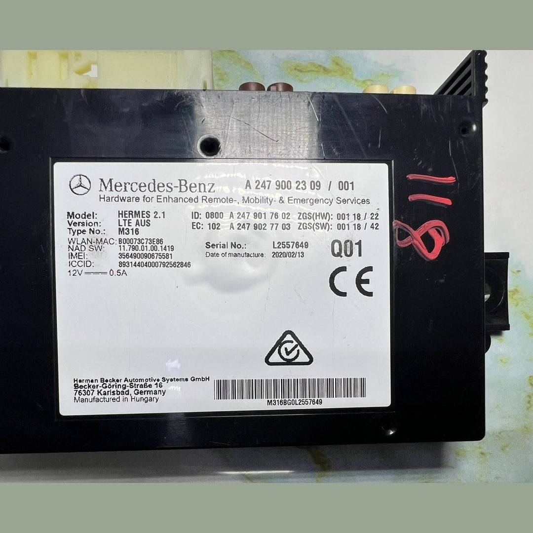 Mercedes-Benz W118 CLA Communication Control Module Unit A247 9002309 OEM