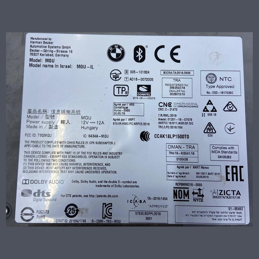 OEM BMW F91 M8 F92 F93 HARMAN MGU HIGH HEAD UNIT CI 5A071E1 HARMAN KARDON