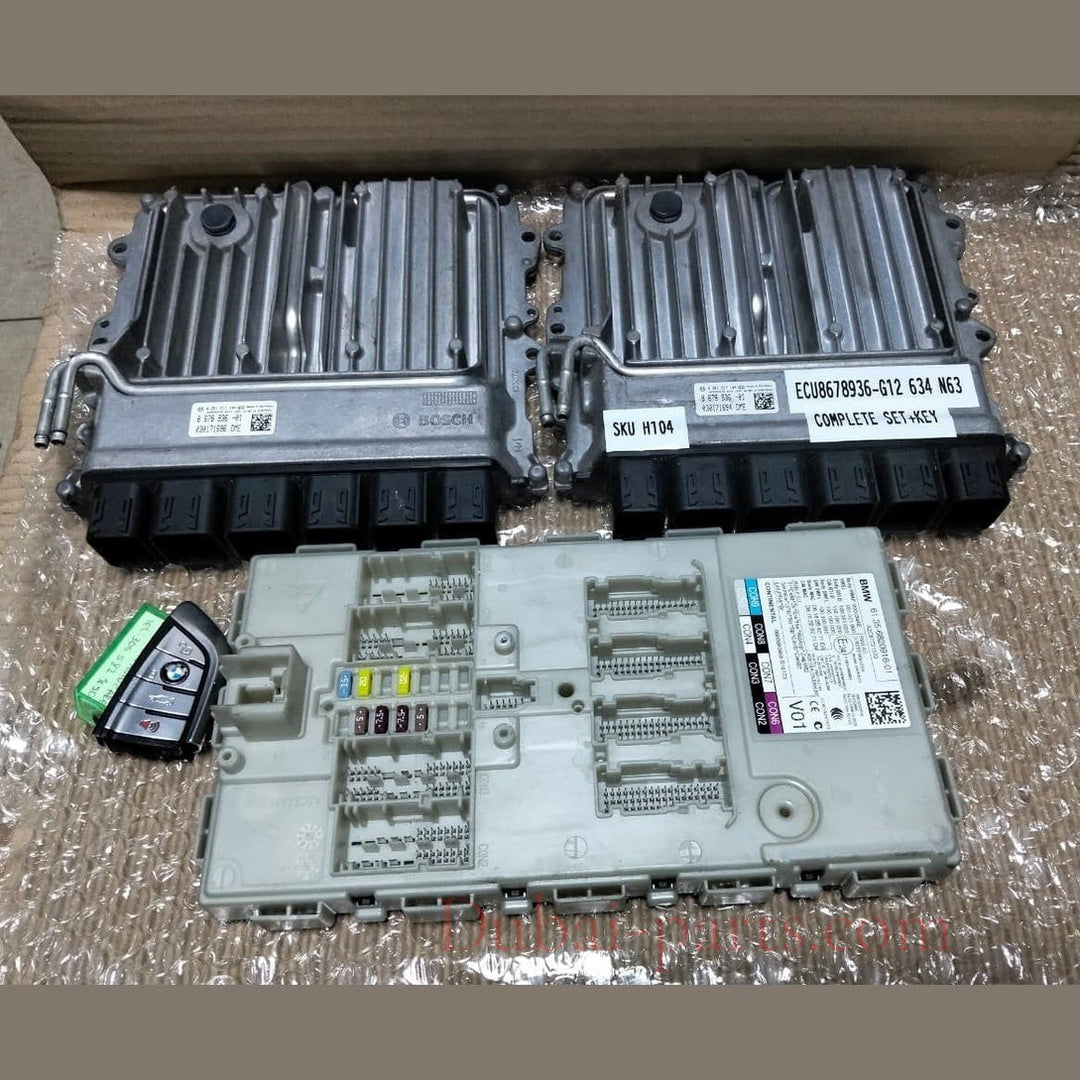 BMW G12 N63B44C 750LI 2018 ENGINE CONTROL UNIT ECU COMPLETE SET + KEY - 8678936