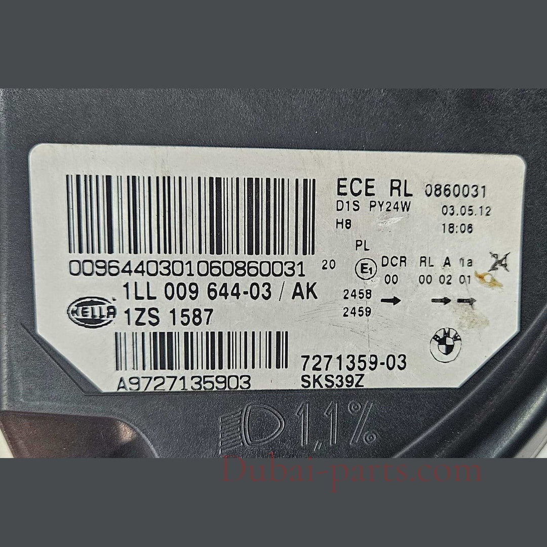 OEM 2008-2014 BMW X6 E71 Left Side Xenon Headlight ECE 7271359