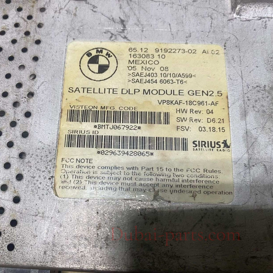 2004-2013 BMW X5 750 F01 F02 Satellite Radio Receiver Module 9192273