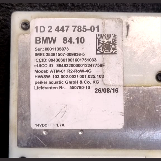 BMW X5 F15 F85 TELEMATICS COMMUNICATION CONTROL MODULE ECU P/N 1D2447785