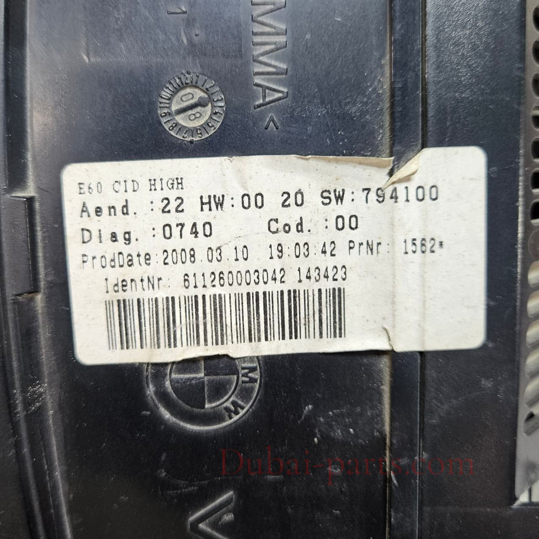 2008 BMW  5 Series E60 E61 528i Navigation Display Screen 9151978 USED