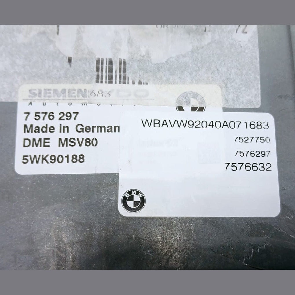 BMW 325i E91 2007 N52N ENGINE CONTROL ECU UNIT KIT DME 7576297