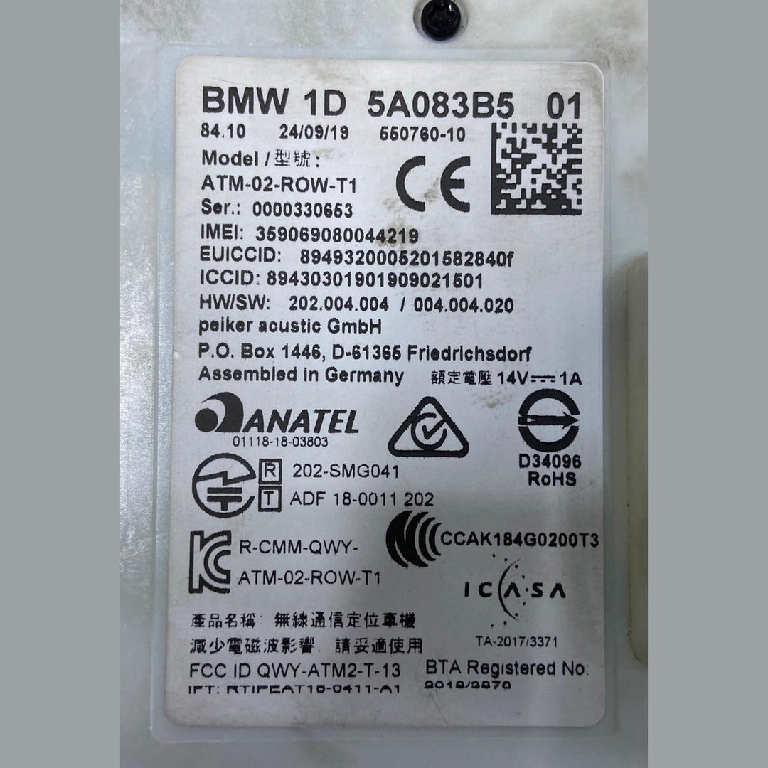 OEM BMW F90 M5 F91 M8 G30 TELEMATICS COMMUNICATION ANTENA MODULE ANATEL 5A083B5