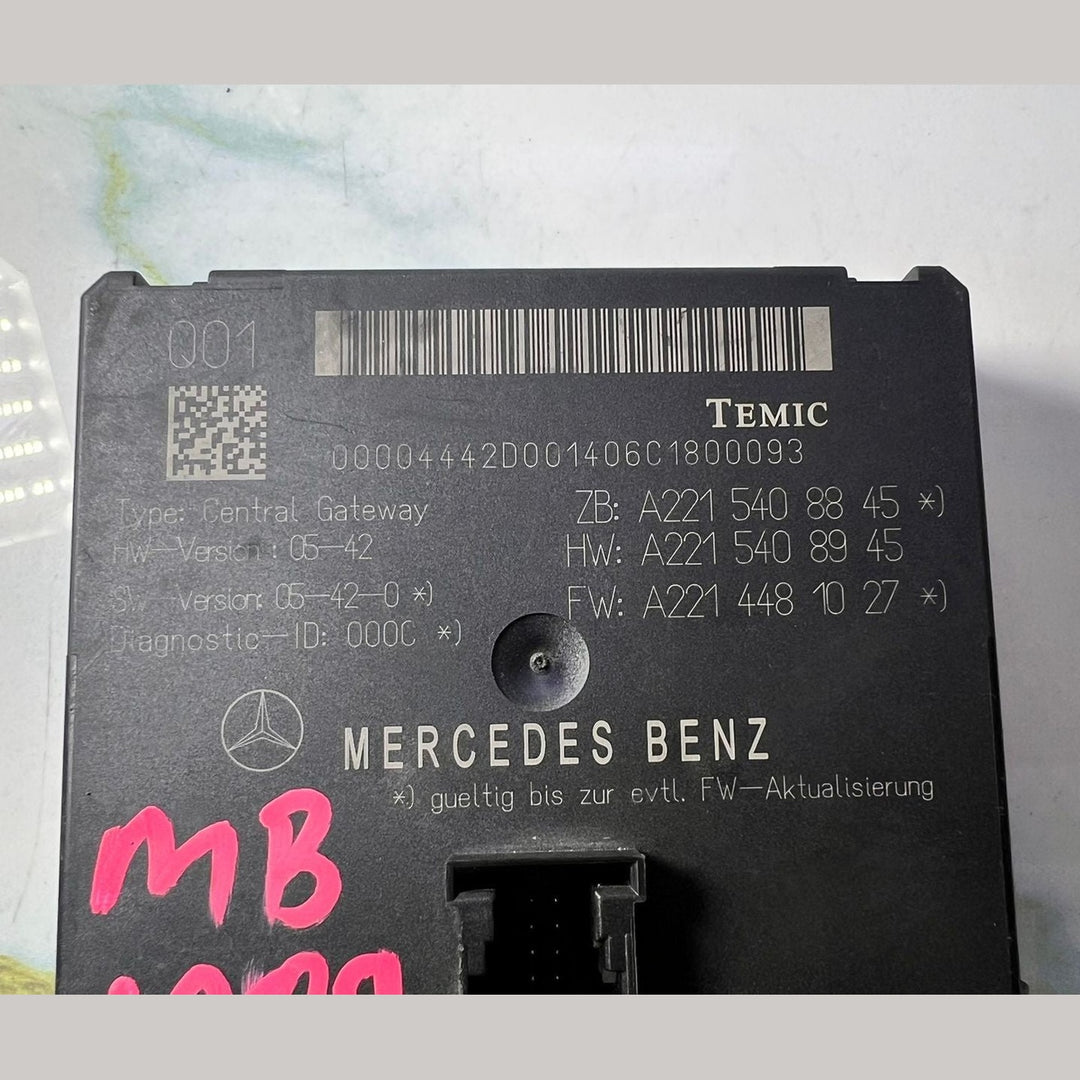 2007-2013 Mercedes-Benz W221 S-Class Gateway Control Module A221 5408845 OEM