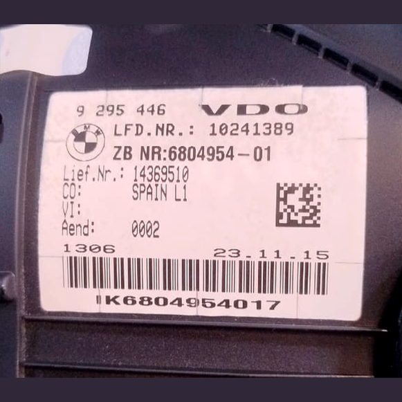 BMW X1 F48 2.0 DIESEL AUTOMATIC INSTRUMENT CLUSTER SPEEDOMETER KM/H P/N 9295446