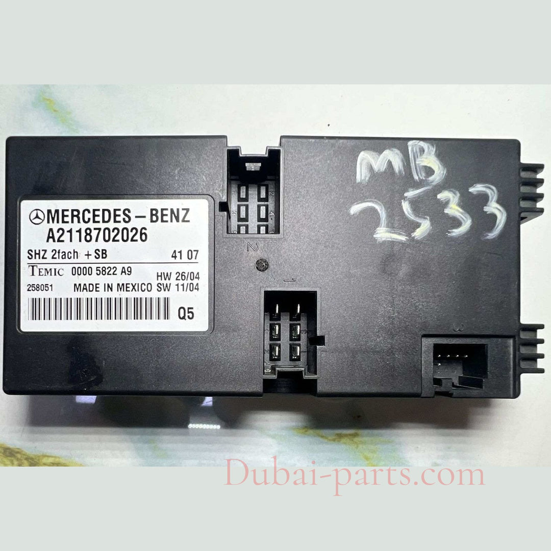 07-09 Mercedes E550 Seat Heating Control Module A2118702026 E-Class W211, ML63