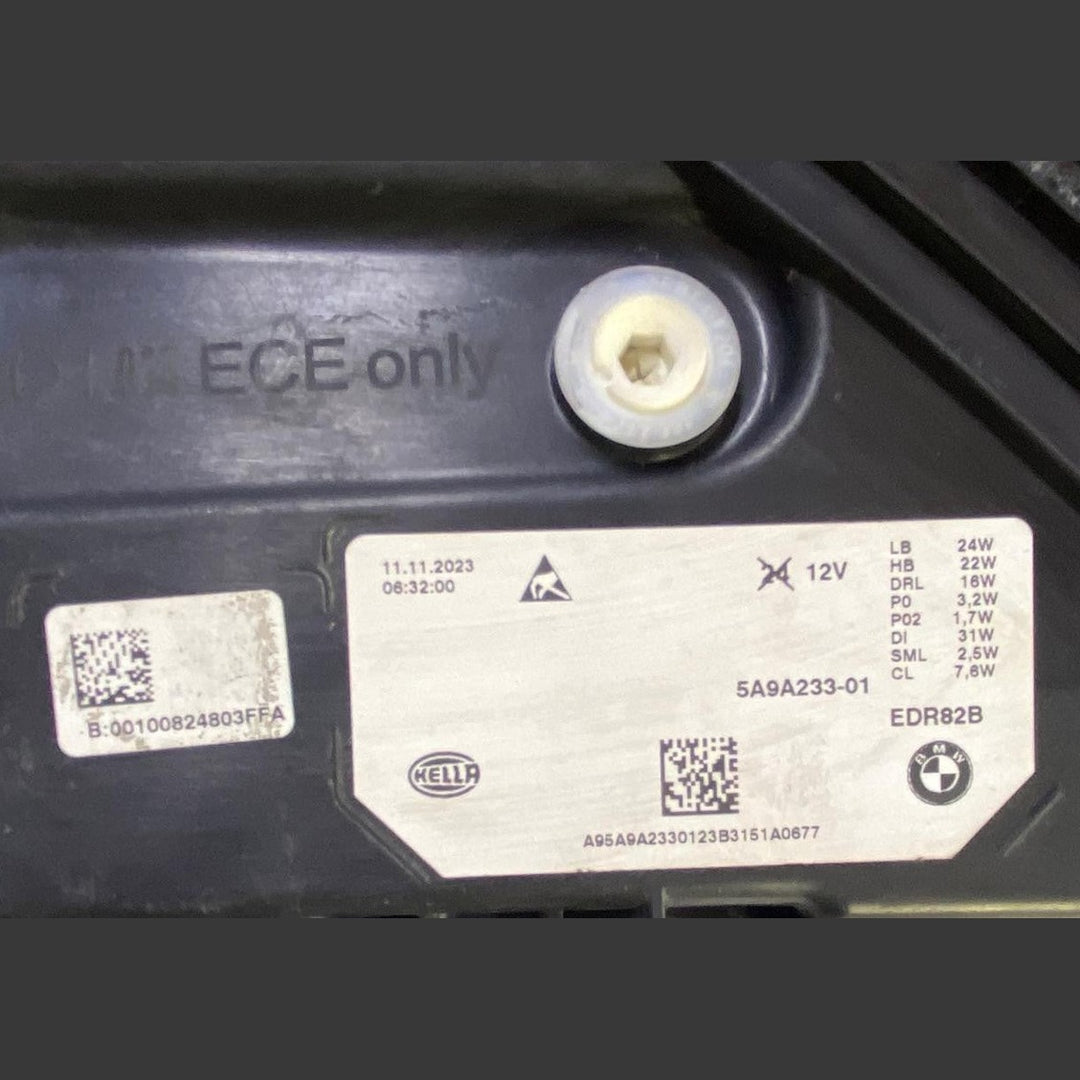 OEM BMW X1 U11 HEADLIGHT FRONT LEFT SIDE ECE MODEL 5A9A233 LHD NO MODULE