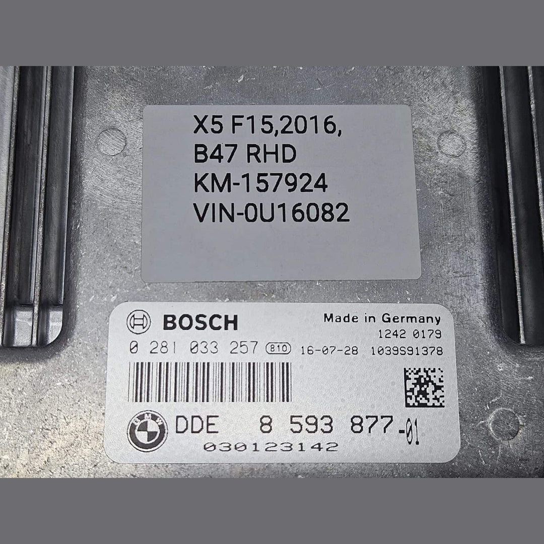 2014-2021 BMW X5 F15 B47 RHD Engine Control Unit ECU Set DDE 8593877 OEM